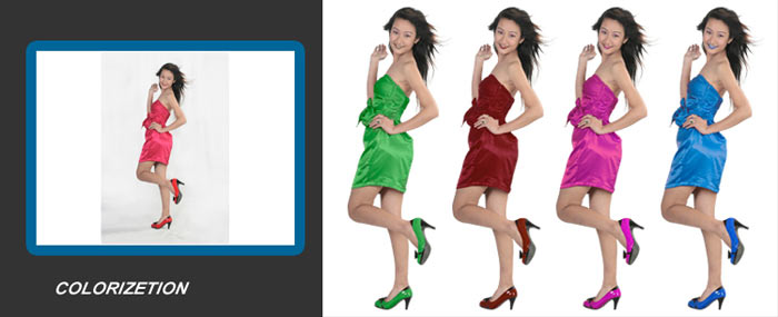 Color correction service using clipping path