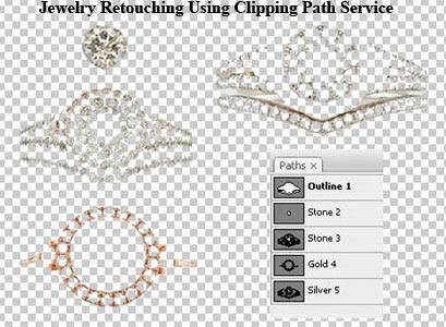 Jewelry retouching using clipping path service